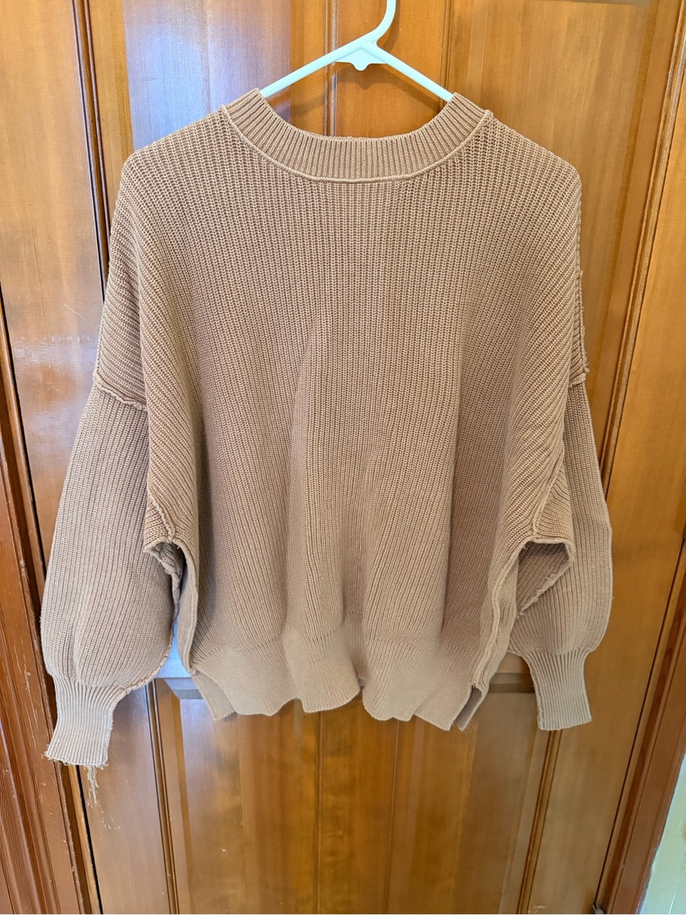 aerie Relaxed Crewneck Sweater in Taupe